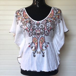 Almost Famous Flutter Sleeve Boho Blouse